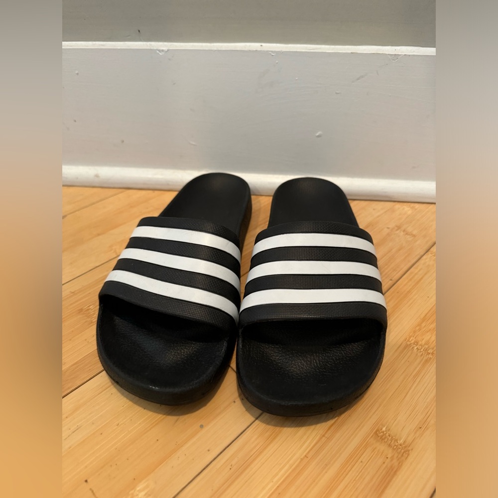 Adidas striped slides